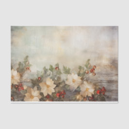 Papel De Seda Navidades bonitos de flores de invierno y bayas