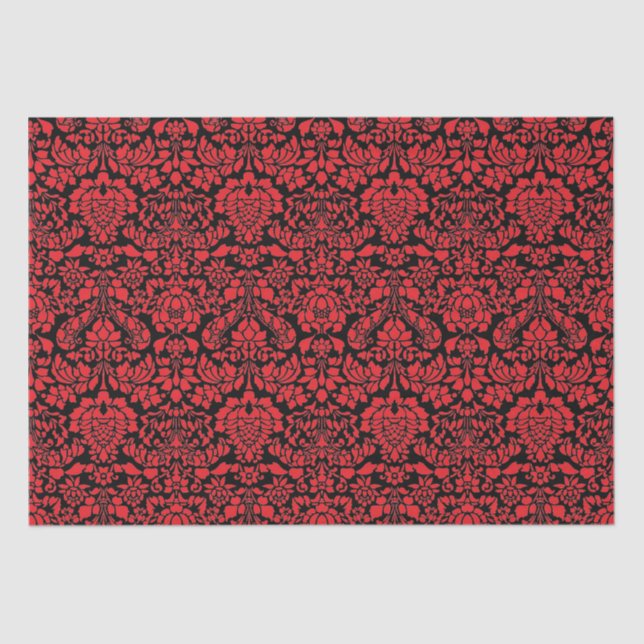 Papel De Seda Navidades Brocade Red oscuro (Anverso)