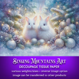 Papel De Seda Navidades Bunnies Magical Winter Forest Decoupage