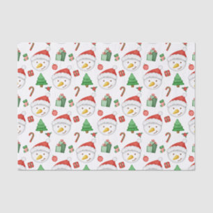 Papel De Seda Navidades burdos Snowman en blanco Gorra de Santa 