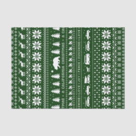 Papel De Seda Navidades californianos vacacionales verde y blanc