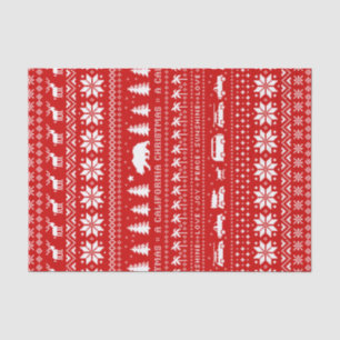 Papel De Seda Navidades californianos vacíos rojo y blanco