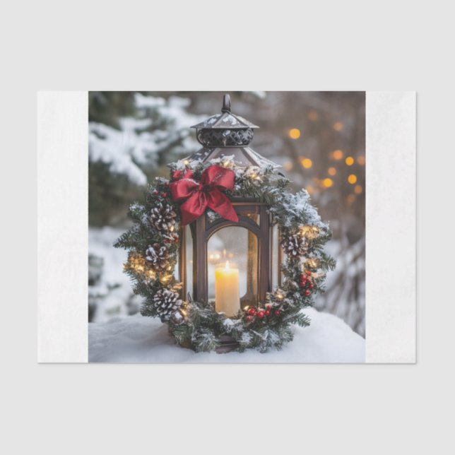 Papel De Seda Navidades Candle Lantern (Anverso)