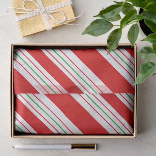 Papel De Seda Navidades Candy Cane Stripes ID259 (Regalo )