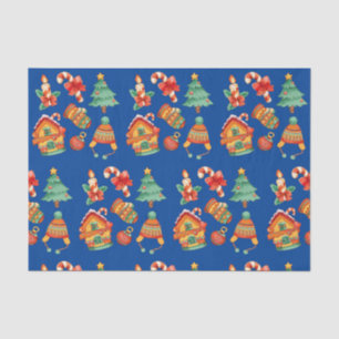 Papel De Seda Navidades Candy Canes, Velas y Árboles