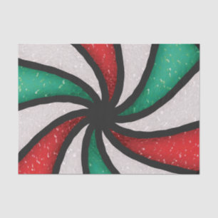 Papel De Seda Navidades Candy Peppermint Mint Stained Glass Red