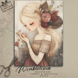 Papel De Seda Navidades caprichosos Chica Festividad Decoupage F