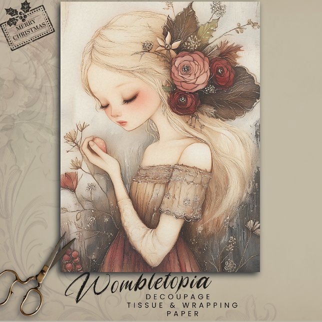 Papel De Seda Navidades caprichosos Chica Festividad Decoupage F (Subido por el creador)