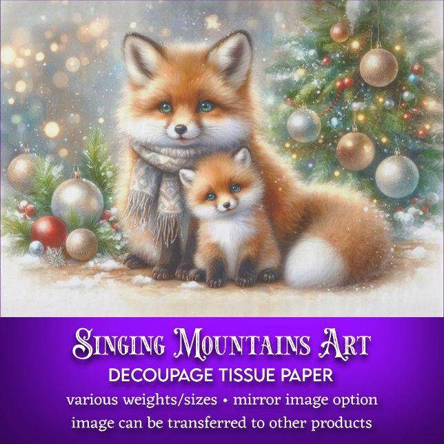 Papel De Seda Navidades caprichosos Decoupage Foxes (Subido por el creador)