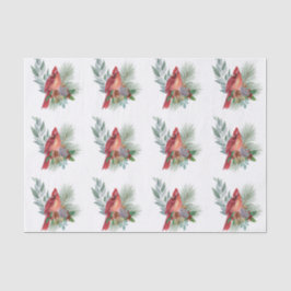 Papel De Seda Navidades Cardenal Rojo Vegetación