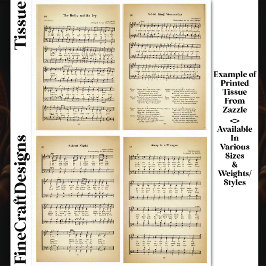 Papel De Seda Navidades Carols Hymns Sheet Music DV1F Decoupage