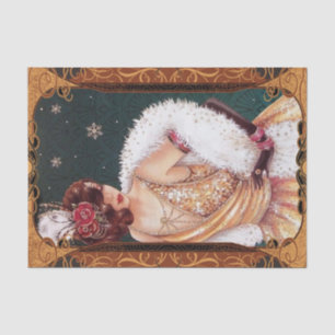 Papel De Seda Navidades Chica de Flapper con vestido Purpurinoso
