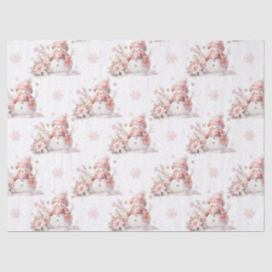 Papel De Seda Navidades Chica de Nieve Rosa Poinsettia