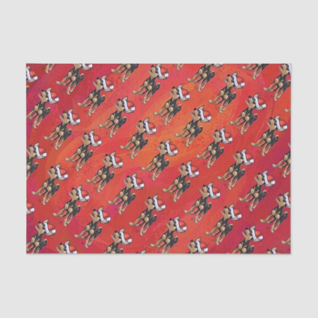 Papel De Seda Navidades Chihuahua En Rojo (Anverso)