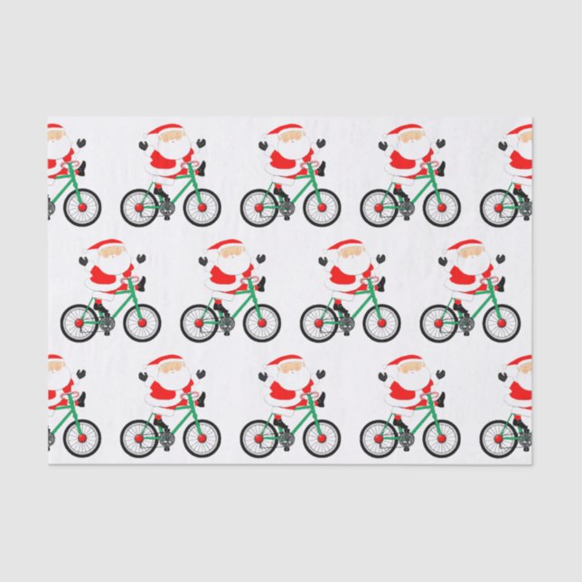 Papel De Seda Navidades ciclistas en bicicleta (Anverso)