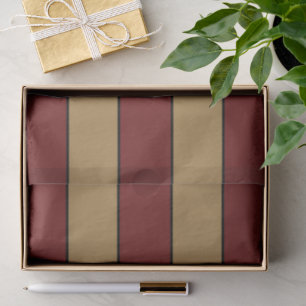 Papel De Seda Navidades Clásicos Bandas Rojas Y Oro