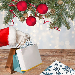 Papel De Seda Navidades clásicos de copo de nieve azul