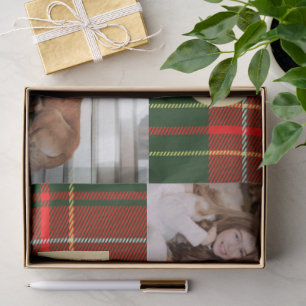 Papel De Seda Navidades clásicos Noel Plaid Photo Holiday