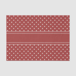 Papel De Seda Navidades clásicos Rustic Red Ivory Dot Stripe