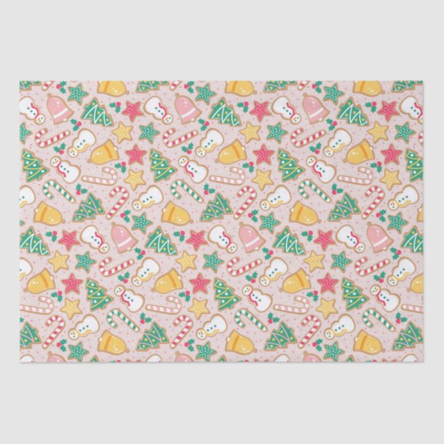 Papel De Seda Navidades Cocina azucarera Snowmen Candy Canes (Anverso)