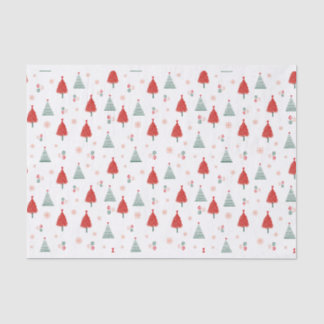 Papel De Seda Navidades coloridos del patrón de árbol escandinav