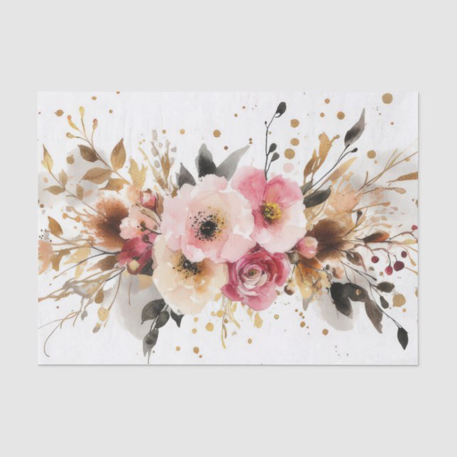 Papel De Seda navidades coloridos Flores (Anverso)
