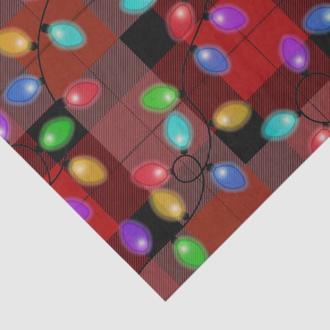 Papel De Seda Navidades coloridos iluminan la placa roja (Detalle)