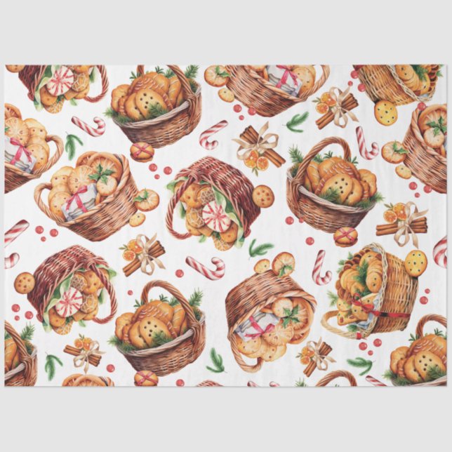 Papel De Seda Navidades Cookie Baskets (Anverso)