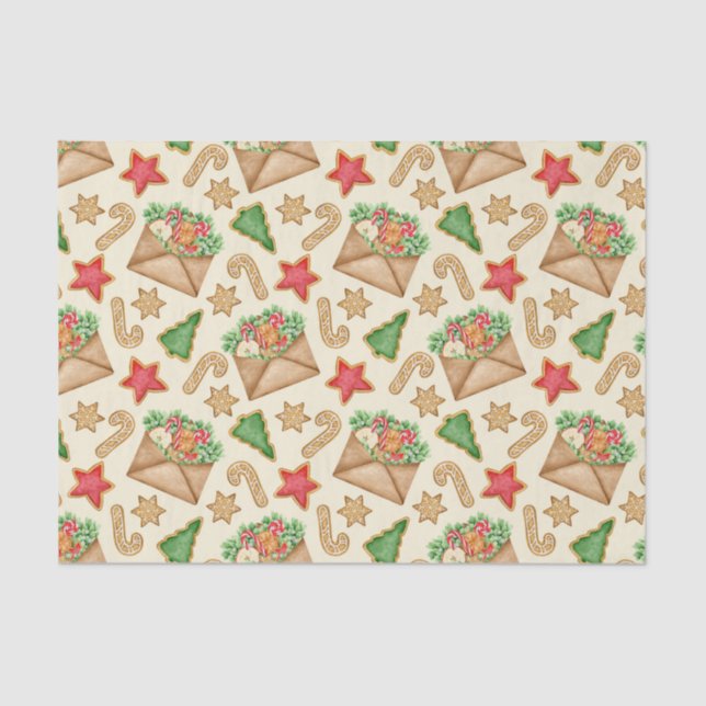 Papel De Seda Navidades Cookies y Cartas de Gingerbread (Anverso)