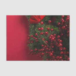 Papel De Seda navidades coronaron con bayas rojas