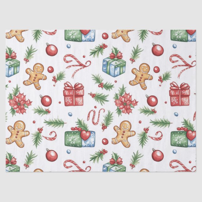 Papel De Seda Navidades cortos hombre de pan de jengibre (Anverso)