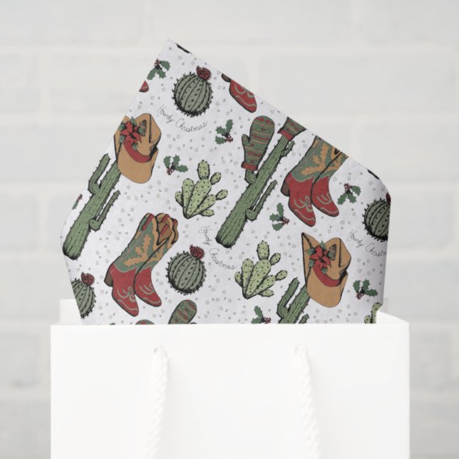 Papel De Seda Navidades Country Cowboy Howdy (Bolsa de regalo)
