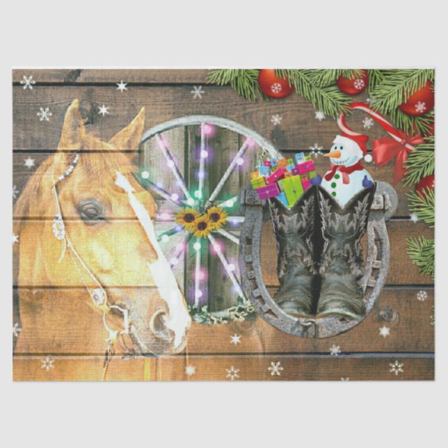 Papel De Seda Navidades Cowboy Boots Garland (Anverso)