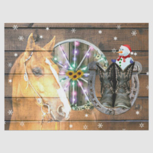 Papel De Seda Navidades Cowboy Boots Horse Wagon