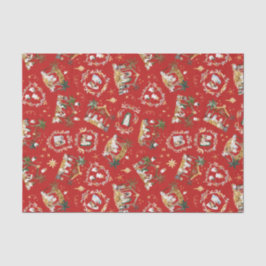 Papel De Seda Navidades cristianos acuarela natividad roja