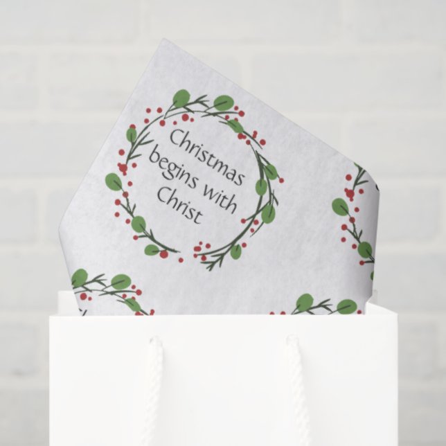 Papel De Seda Navidades cristianos Escritura Pegatina de guiones (Bolsa de regalo)