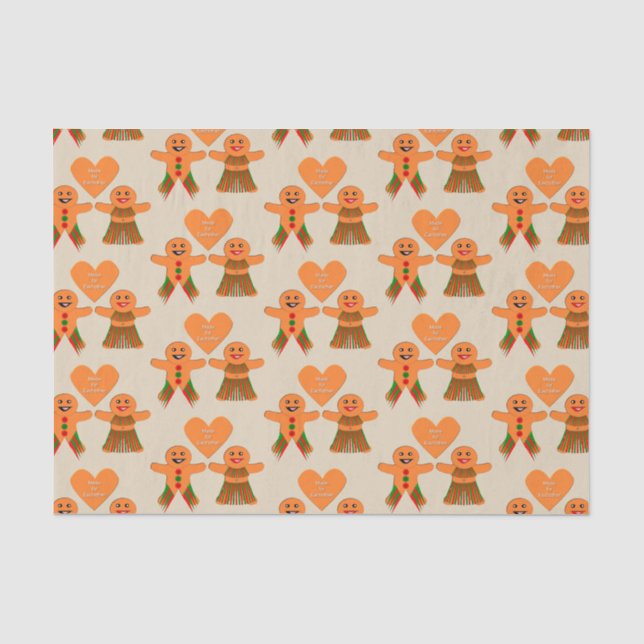 Papel De Seda Navidades Cuidados Gingerbread Pareja (Anverso)