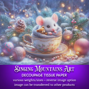 Papel De Seda Navidades Cuidados Teacup Mouse y desenlace de oso