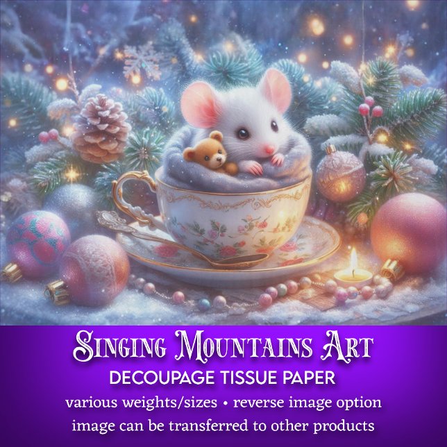 Papel De Seda Navidades Cuidados Teacup Mouse y desenlace de oso (Subido por el creador)