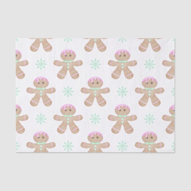 Papel De Seda Navidades Cute para niños Patrón de galletas de pa (Anverso)