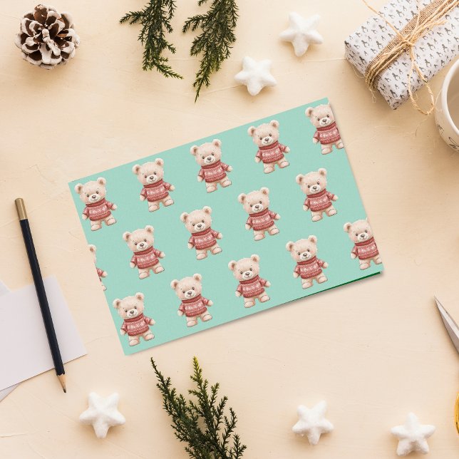 Papel De Seda Navidades Cute Teddy Bear (Subido por el creador)