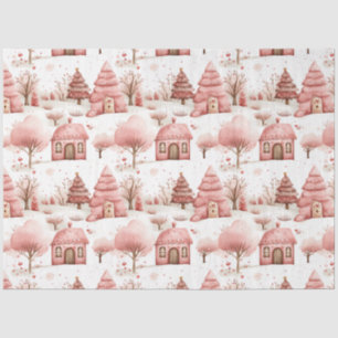 Papel De Seda Navidades Cute Whimsical Pink Winter Wonderland