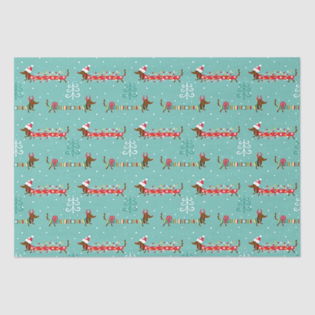 Papel De Seda Navidades Dachshund (Anverso)
