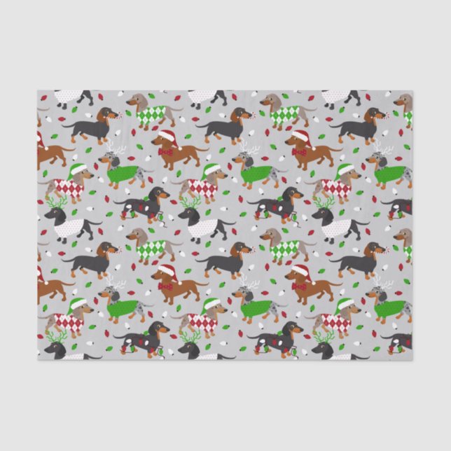 Papel De Seda Navidades Dachshund All Coats (Anverso)