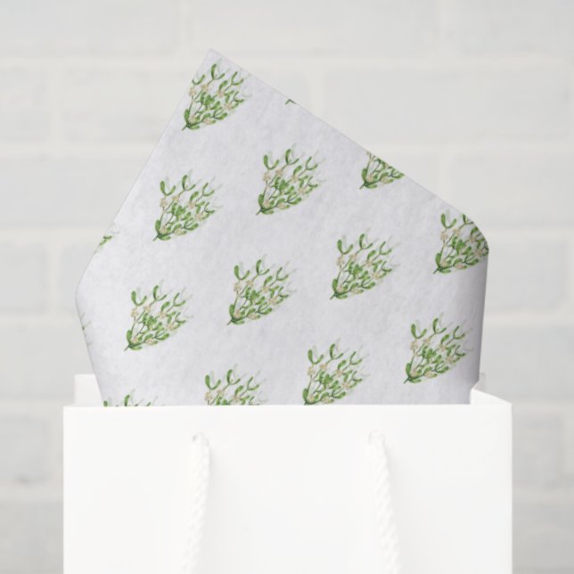 Papel De Seda Navidades de acuarela Berry Branches Greenery (Bolsa de regalo)