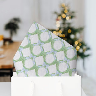 Papel De Seda Navidades de acuarela Blue Bow Garland