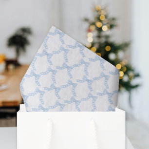 Papel De Seda Navidades de acuarela Blue Bows