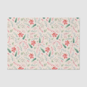 Papel De Seda Navidades de acuarela Crema Verde de Florencia Roj
