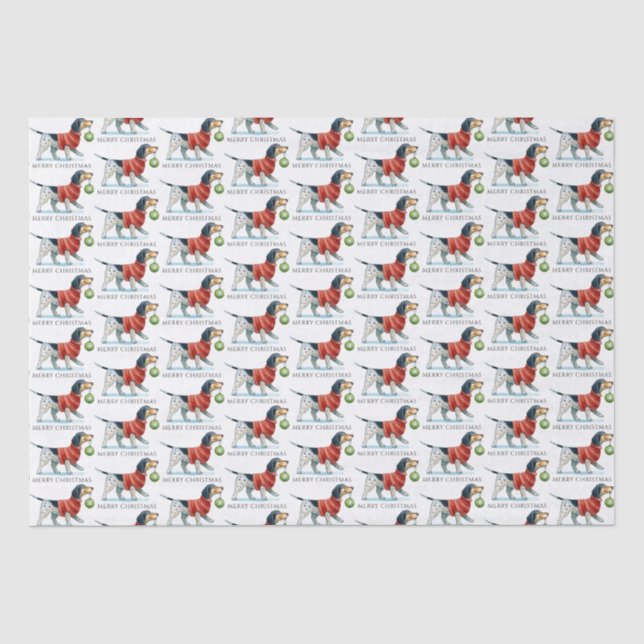 Papel De Seda Navidades de acuarela de perro (Anverso)
