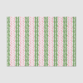 Papel De Seda Navidades de acuarela Garland & Red Ribbon Stripes